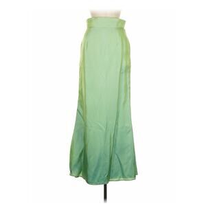 VTG Lillie Rubin Green Satin Maxi Skirt Gown 8
